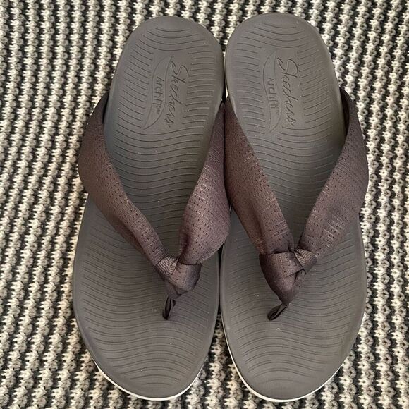 Skechers Arch Fit Sunshine grey flip flop sandal women’s shoe size 10 - Picture 3 of 10